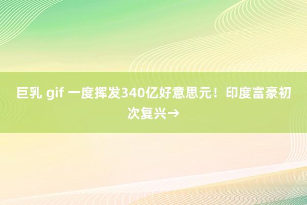 巨乳 gif 一度挥发340亿好意思元！印度富豪初次复兴→
