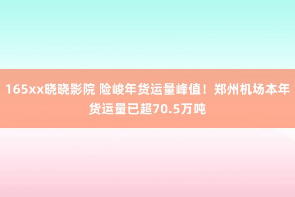 165xx晓晓影院 险峻年货运量峰值！郑州机场本年货运量已超70.5万吨