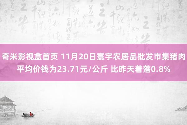 奇米影视盒首页 11月20日寰宇农居品批发市集猪肉平均价钱为23.71元/公斤 比昨天着落0.8%