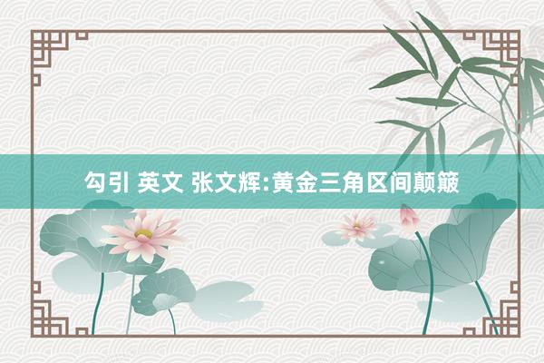 勾引 英文 张文辉:黄金三角区间颠簸