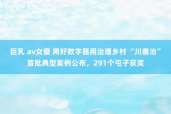 巨乳 av女優 用好数字器用治理乡村 “川善治”首批典型案例公布，291个屯子获奖