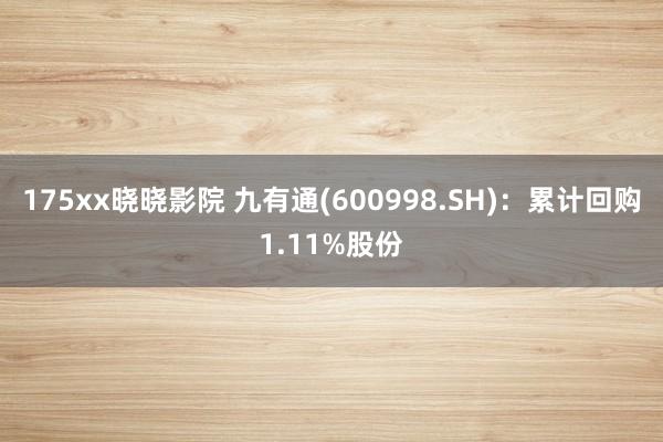 175xx晓晓影院 九有通(600998.SH)：累计回购1.11%股份