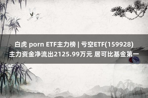 白虎 porn ETF主力榜 | 亏空ETF(159928)主力资金净流出2125.99万元 居可比基金第一