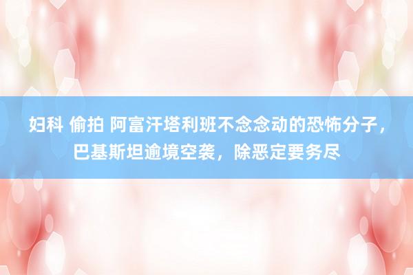 妇科 偷拍 阿富汗塔利班不念念动的恐怖分子，巴基斯坦逾境空袭，除恶定要务尽