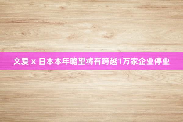文爱 x 日本本年瞻望将有跨越1万家企业停业