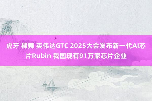 虎牙 裸舞 英伟达GTC 2025大会发布新一代AI芯片Rubin 我国现有91万家芯片企业